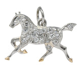 Edwardian Ca. 1920 Diamond Platinum-Topped 14 Karat Gold Horse Charm - Wilson's Estate Jewelry