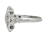 Edwardian Diamond Platinum Geometric Dinner Ring - Wilson's Estate Jewelry
