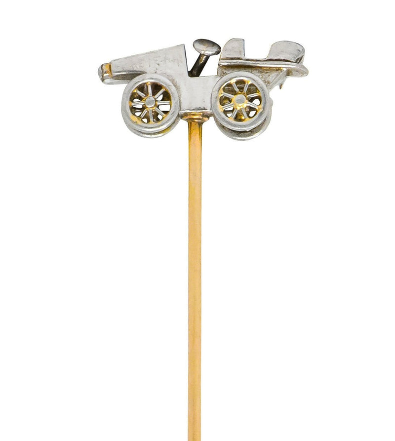 Edwardian Diamond Platinum Gold Antique Car Stickpin - Wilson's Estate Jewelry