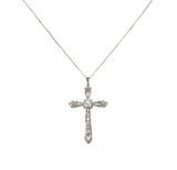 Edwardian Diamond Platinum-Topped 18 Karat Gold Cross Pendant - Wilson's Estate Jewelry
