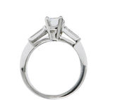 Elegant Retro 1.15 CTW Emerald Cut Diamond Platinum Engagement Ring GIA Wilson's Estate Jewelry