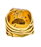 Elizabeth Gage British 1986 Vintage Amethyst 18 Karat Gold Band Ring - Wilson's Estate Jewelry