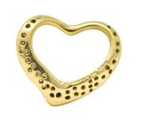 Elsa Peretti Tiffany & Co. 0.35 CTW Diamond 18 Karat Gold 22MM Open Heart Pendant Wilson's Estate Jewelry