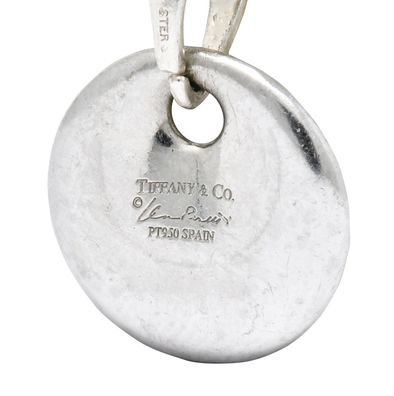 Elsa Peretti Tiffany & Co. 1.00 CTW Diamond Platinum Circle Disk Pendant Charm - Wilson's Estate Jewelry