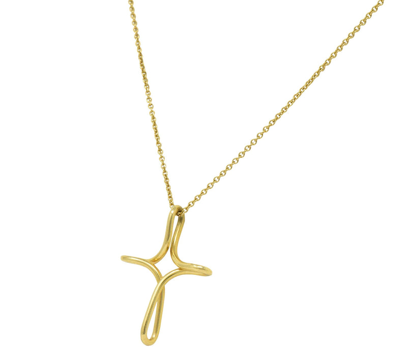Tiffany Co 18K Yellow Gold Elsa Peretti Cross Infinity Necklace | eBay