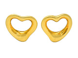 Elsa Peretti Tiffany & Co. 18 Karat Gold Open Heart Earrings - Wilson's Estate Jewelry