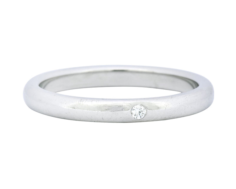 Elsa Peretti Tiffany & Co. Diamond Platinum Stacking Band Ring - Wilson's Estate Jewelry