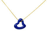 Elsa Peretti Tiffany & Co. Lapis Lazuli 18 Karat Gold Open Heart Pendant Necklace - Wilson's Estate Jewelry