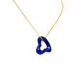 Elsa Peretti Tiffany & Co. Lapis Lazuli 18 Karat Gold Open Heart Pendant Necklace - Wilson's Estate Jewelry