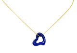 Elsa Peretti Tiffany & Co. Lapis Lazuli 18 Karat Gold Open Heart Pendant Necklace - Wilson's Estate Jewelry