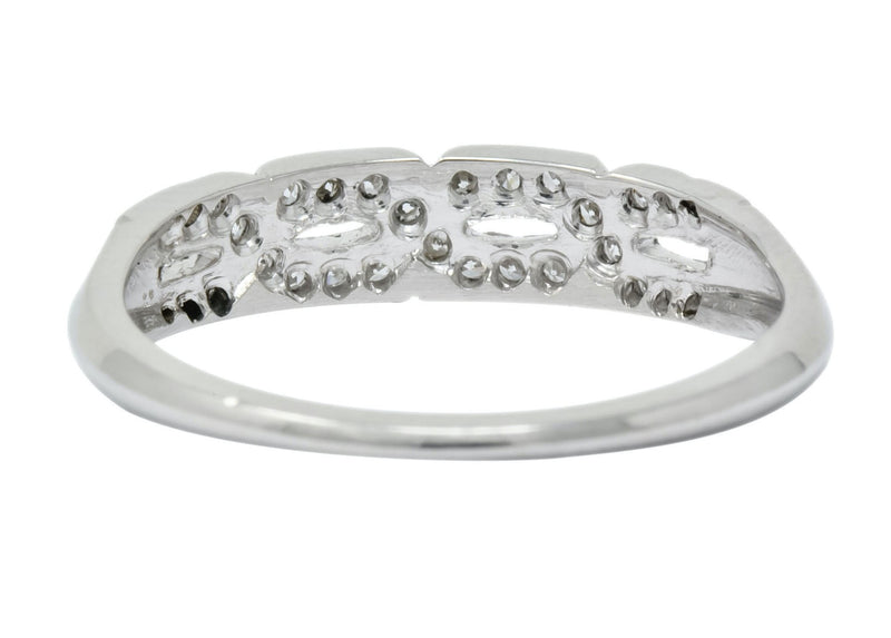 Enchanting Edwardian Diamond Platinum Trellis Band Ring - Wilson's Estate Jewelry