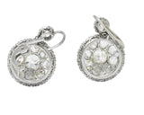 Exceptional Edwardian 4.09 CTW Diamond Platinum Drop Earrings Wilson's Estate Jewelry
