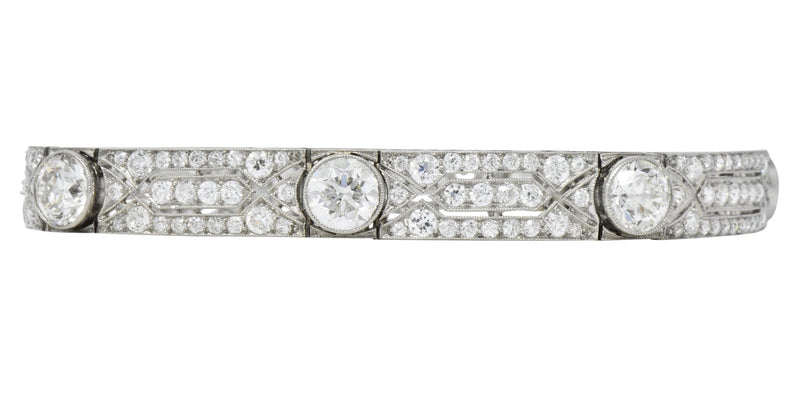 Exceptional Tiffany & Co. Edwardian 11.21 CTW Old European Cut Diamond Platinum Bracelet - Wilson's Estate Jewelry