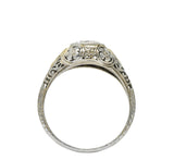 Exemplary Art Deco 0.70 CTW Diamond 18K White Gold Floral Filigree Engagement Ring Wilson's Estate Jewelry