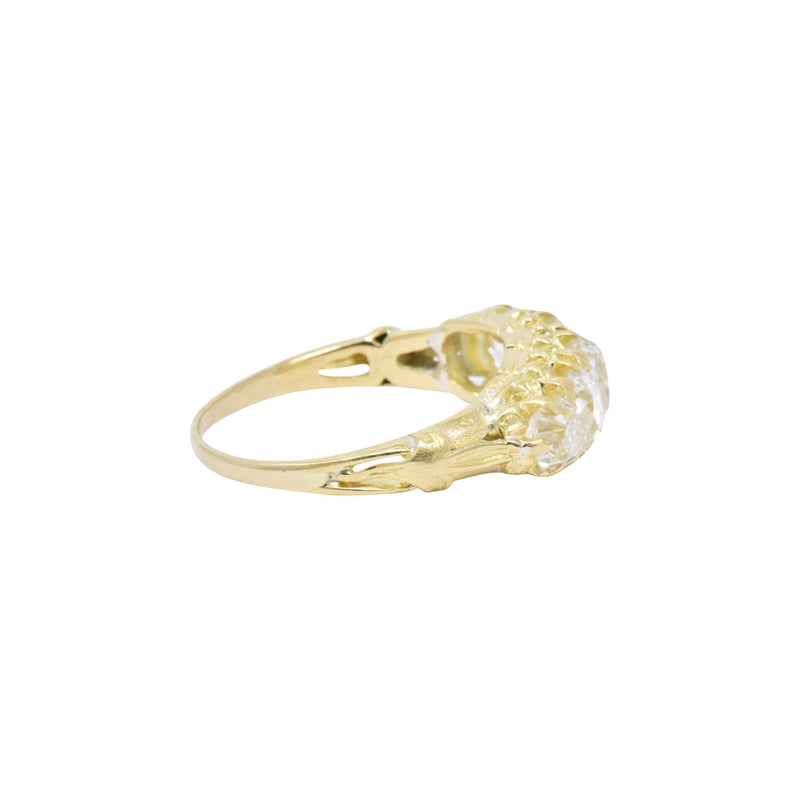 Exquisite Victorian 4.70 CTW Old Mine Diamond 14 Karat Gold Band Ring Wilson's Estate Jewelry
