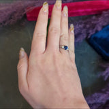 Contemporary 1.48 CTW Heart Sapphire Diamond Platinum Three Stone Ring