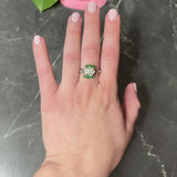 Cartier 1950's 1.76 CTW Diamond Emerald 18 Karat Two-Tone Bypass Vintage Ring GIA