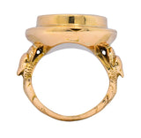 Fascinating Victorian Carved Jade 14 Karat Gold Poison Locket Ring - Wilson's Estate Jewelry
