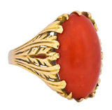 Fascinating Vintage Italian Coral 18 Karat Gold Ring - Wilson's Estate Jewelry