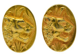 Fine Art Nouveau 14 Karat Gold Lion & Lioness Cufflinks - Wilson's Estate Jewelry