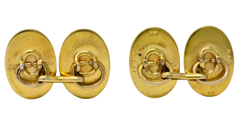 Fine Art Nouveau 14 Karat Gold Lion & Lioness Cufflinks - Wilson's Estate Jewelry