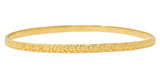 Four Vintage 14 Karat Yellow Gold Decorated Bangle Bracelets - Wilson's Estate Jewelry