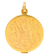 French Belle Epoque Diamond Platinum 18 Karat Gold Heron Compact Edwardian Pendant - Wilson's Estate Jewelry