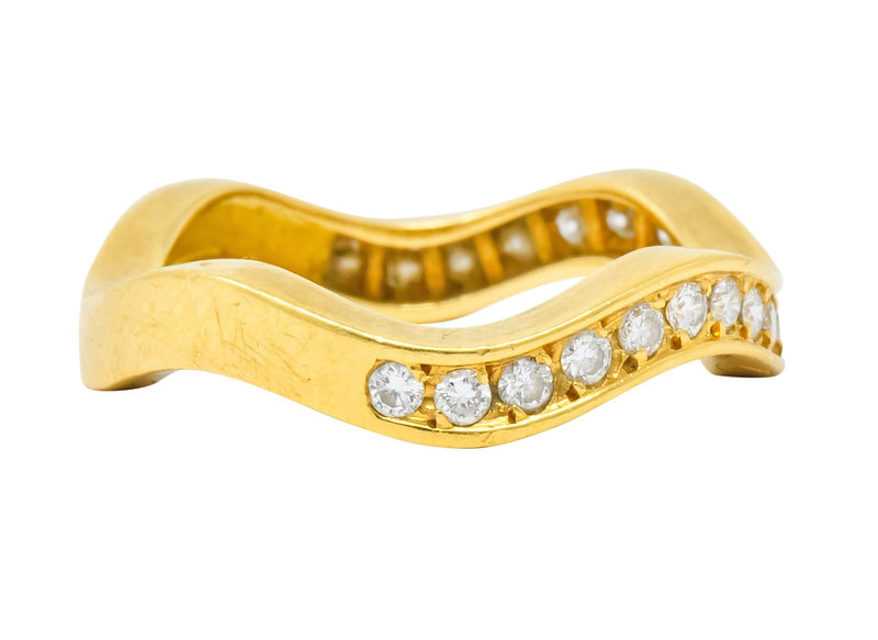 Cartier Trinity Diamond 18 Karat Yellow Gold Wedding Band Ring