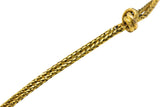 Georgian 1.20 CTW Pink Sapphire Opal 18 Karat Gold Negligee Rope Necklace Wilson's Estate Jewelry