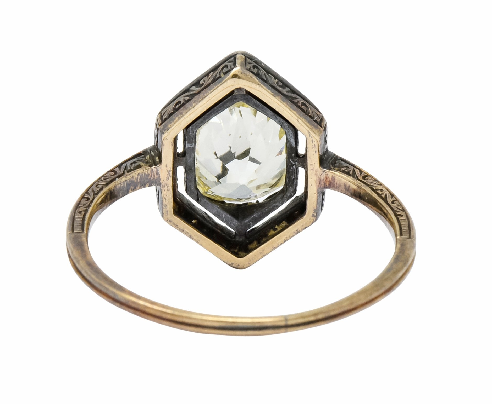 Georgian 2.00 CTW Diamond Silver-Topped 14 Karat Gold Engagement Ring Circa 1800's - Wilson's Estate Jewelry