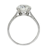 Gillot & Co. 3.21 CTW Old European Diamond Platinum Engagement Ring GIA - Wilson's Estate Jewelry