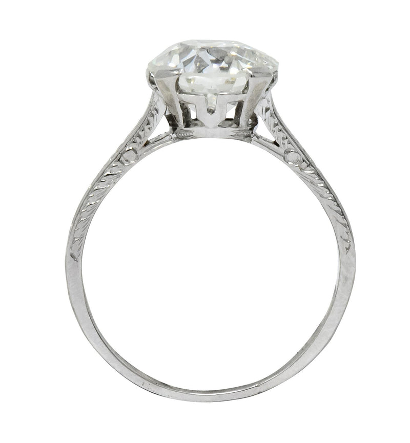 Gillot & Co. 3.21 CTW Old European Diamond Platinum Engagement Ring GIA ...