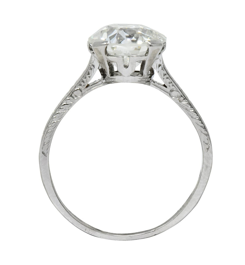 Gillot & Co. 3.21 CTW Old European Diamond Platinum Engagement Ring GIA - Wilson's Estate Jewelry
