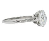 Gillot & Co. 3.21 CTW Old European Diamond Platinum Engagement Ring GIA - Wilson's Estate Jewelry