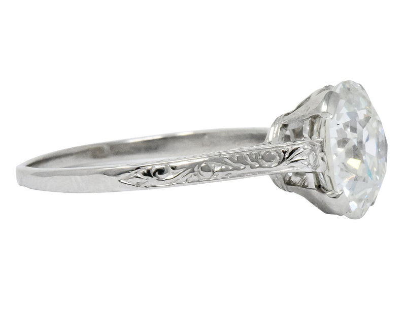 Gillot & Co. 3.21 CTW Old European Diamond Platinum Engagement Ring GIA - Wilson's Estate Jewelry