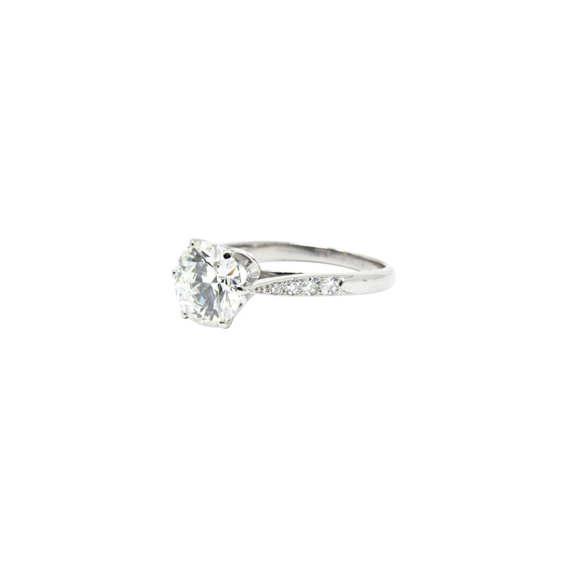 Gorgeous 1.87 CTW Diamond & Platinum Engagement Ring GIA Certified Wilson's Estate Jewelry