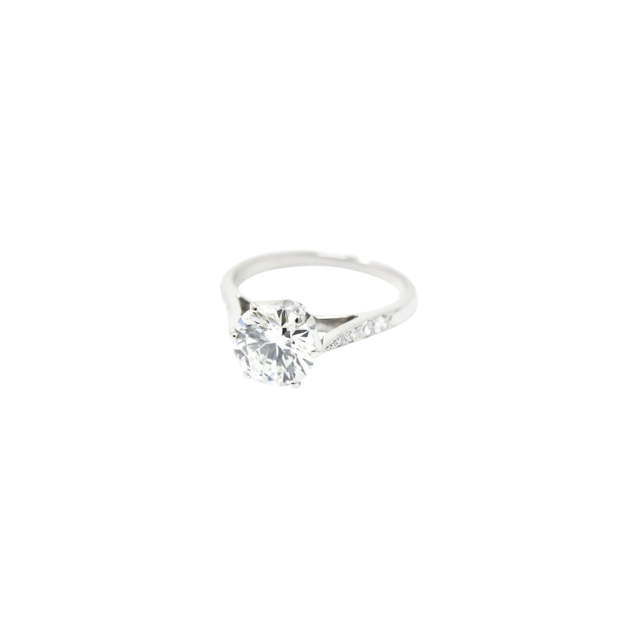 Gorgeous 1.87 CTW Diamond & Platinum Engagement Ring GIA Certified Wilson's Estate Jewelry
