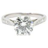 Gorgeous 1.87 CTW Diamond & Platinum Engagement Ring GIA Certified Wilson's Estate Jewelry