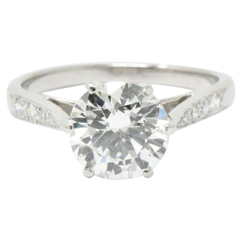 Gorgeous 1.87 CTW Diamond & Platinum Engagement Ring GIA Certified Wilson's Estate Jewelry