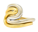 Gucci Vintage 18 Karat Two-Tone Gold Wave Stacking Rings - Wilson's Estate Jewelry