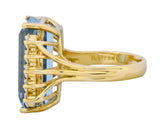 H. Stern 1980's Vintage 11.10 CTW Aquamarine Diamond 18 Karat Gold Cocktail Ring - Wilson's Estate Jewelry