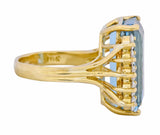 H. Stern 1980's Vintage 11.10 CTW Aquamarine Diamond 18 Karat Gold Cocktail Ring - Wilson's Estate Jewelry