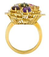 H. Stern 4.35 CTW Multi-Gem Tourmaline Amethyst Citrine Garnet 18 Karat Gold Cocktail Ring Wilson's Estate Jewelry