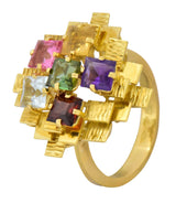 H. Stern 4.35 CTW Multi-Gem Tourmaline Amethyst Citrine Garnet 18 Karat Gold Cocktail Ring Wilson's Estate Jewelry