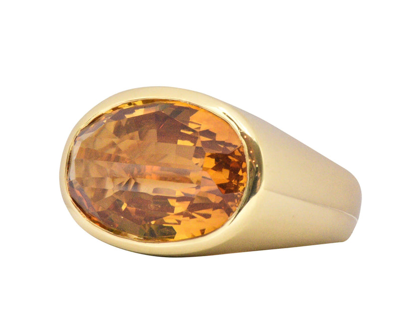 H. Stern Citrine And 18 Karat Large Gold Cocktail Ring Wilson's Estate Jewelry