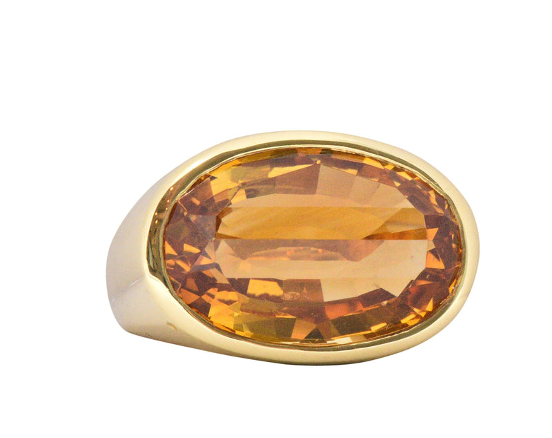 H. Stern Citrine And 18 Karat Large Gold Cocktail Ring Wilson's Estate Jewelry