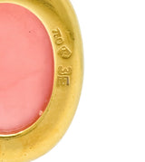H. Stern Diamond Rhodochrosite 18 Karat Gold Drop Vintage Earrings - Wilson's Estate Jewelry