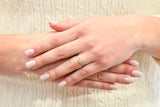 Retro 0.60 CTW Orange-Yellow & White Diamond Platinum Engagement Ring GIARing - Wilson's Estate Jewelry