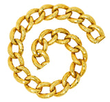 Henry Dunay Vintage 18 Karat Gold Faceted Curb Link Necklace Circa 1980 - Wilson's Estate Jewelry