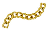 Henry Dunay Vintage 18 Karat Yellow Gold Hammered Curb Link Bracelet Circa 1980 - Wilson's Estate Jewelry